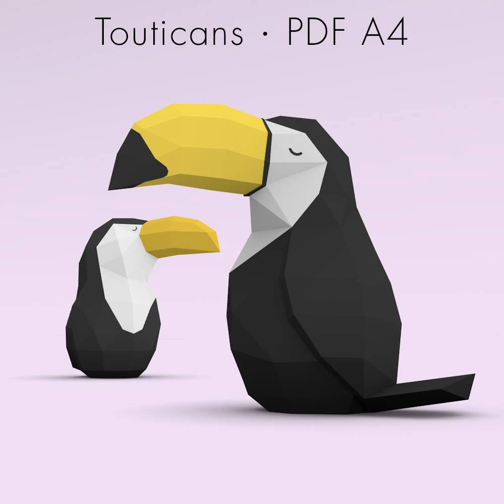 Toutican (Toucan) Papercraft, Lowpoly Papercraft, Fovea - Papercraft - Nonitt