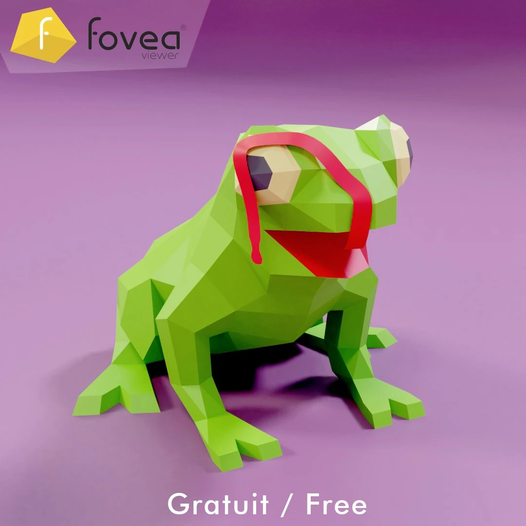 Frogsta (Frogs) Papercraft, Lowpoly Papercraft, Fovea - Papercraft - Nonitt