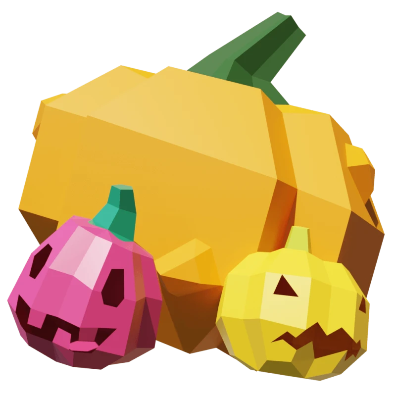 Funky Mini Pumpkin Family Papercraft, Lowpoly Papercraft, Fovea - Papercraft - Nonitt