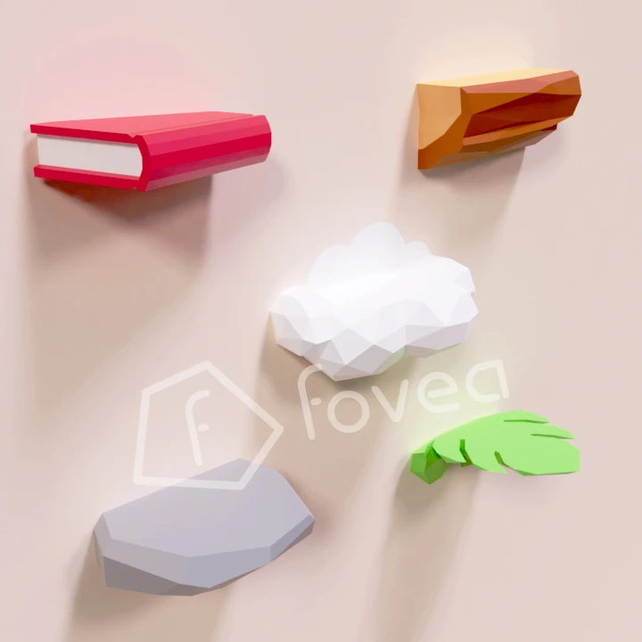 Support Muraux Papercraft, Lowpoly Papercraft, Fovea - Papercraft - Nonitt