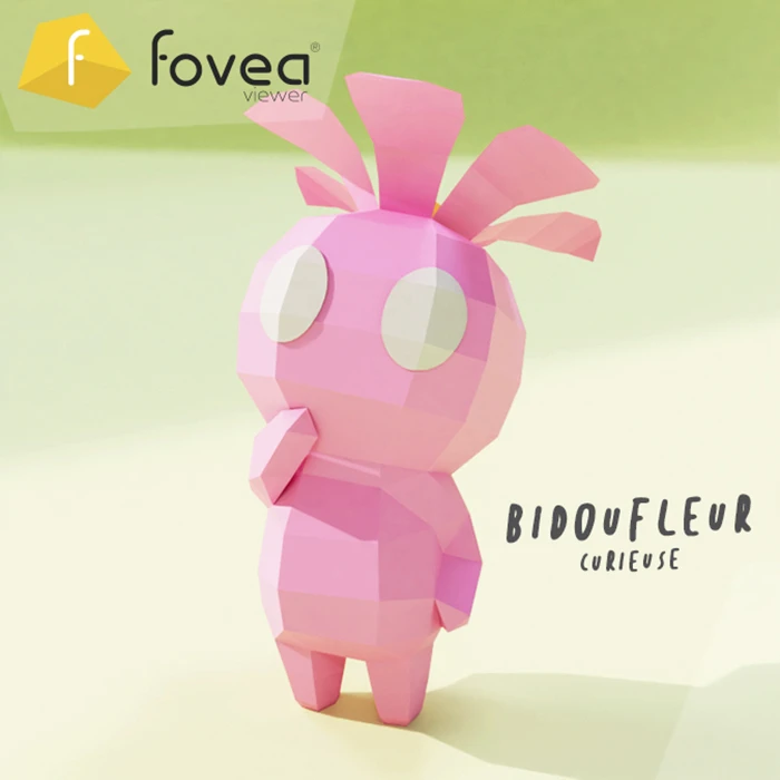 Bidoufleur Curieuse Papercraft, Lowpoly Papercraft, Fovea - Papercraft - Nonitt