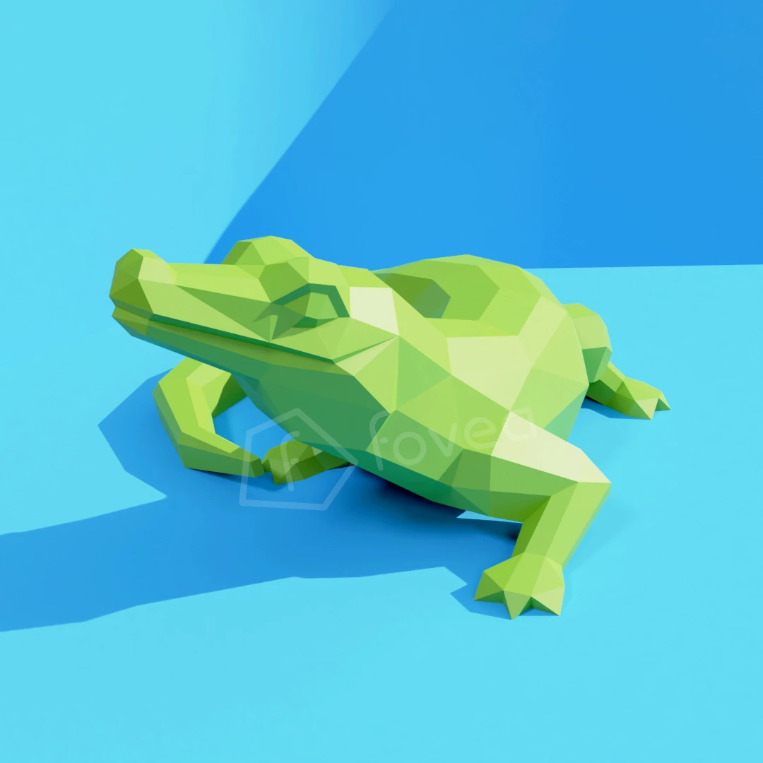 Crocdou (Crocodile) Papercraft, Lowpoly Papercraft, Fovea - Papercraft - Nonitt