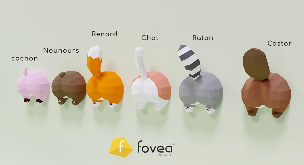 Cucul Nours (Bear Bottom) Papercraft, Lowpoly Papercraft, Fovea - Papercraft - Nonitt