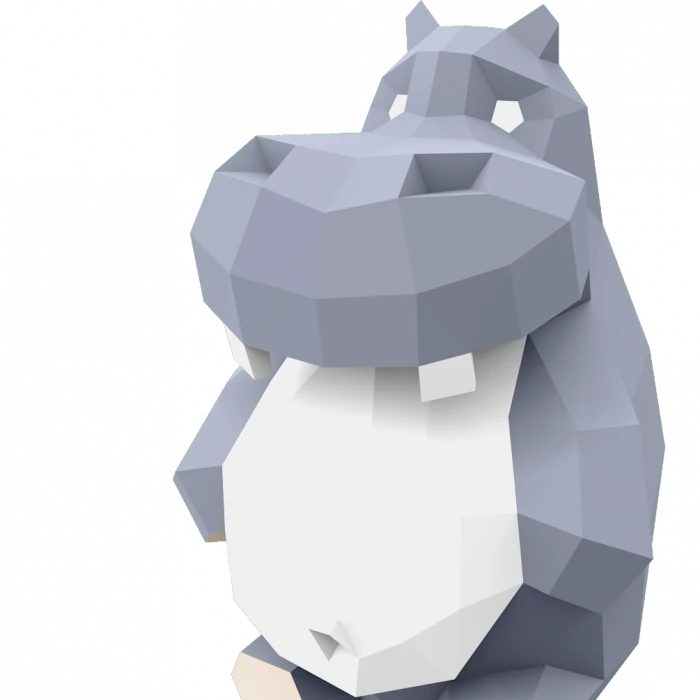 Hippitypo (Hippo) Papercraft, Lowpoly Papercraft, Fovea - Papercraft - Nonitt