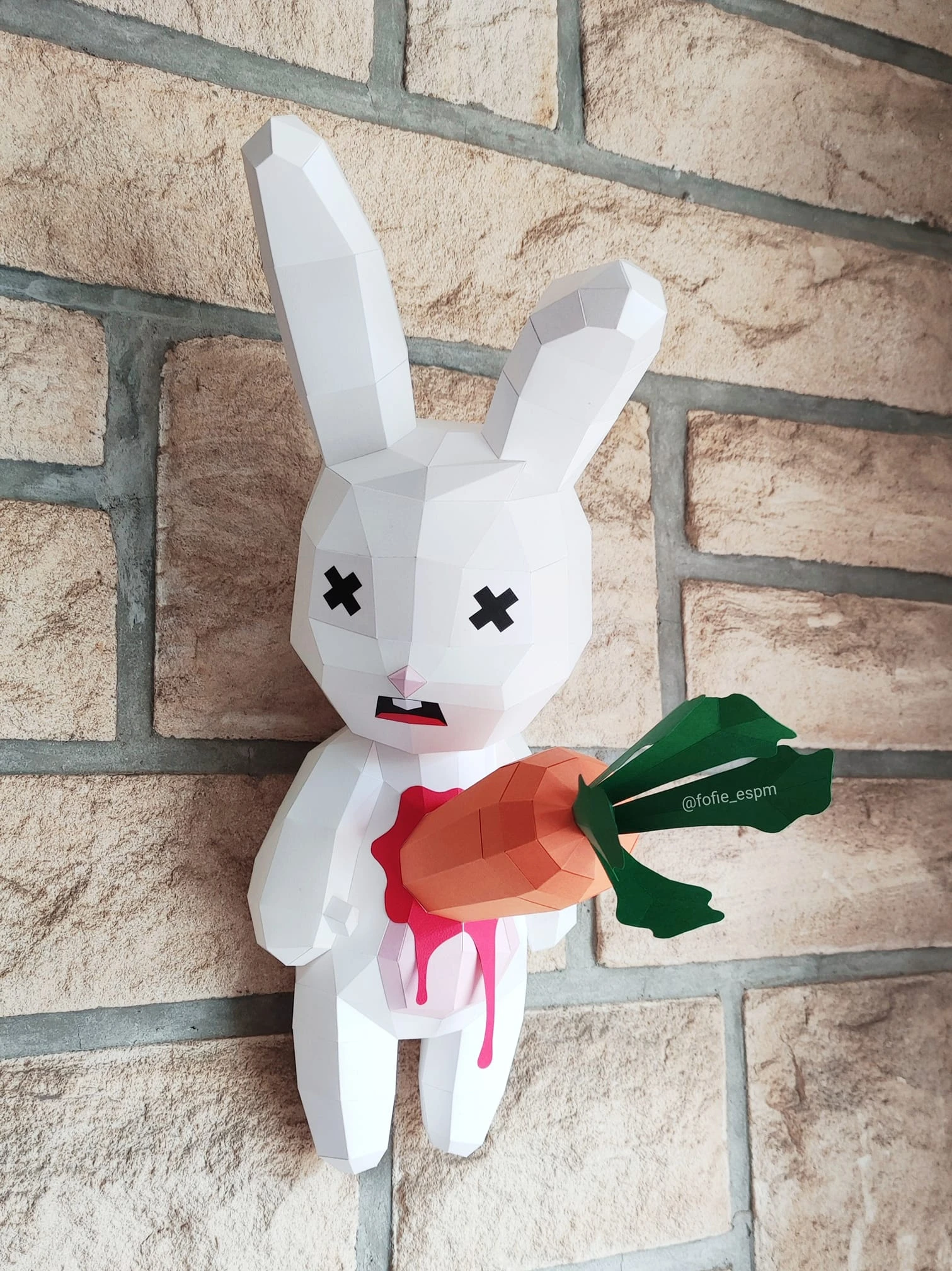 Milkshake Empalé (Rabbit Dead By Carrot) Papercraft, Lowpoly Papercraft, Fovea - Papercraft - Nonitt