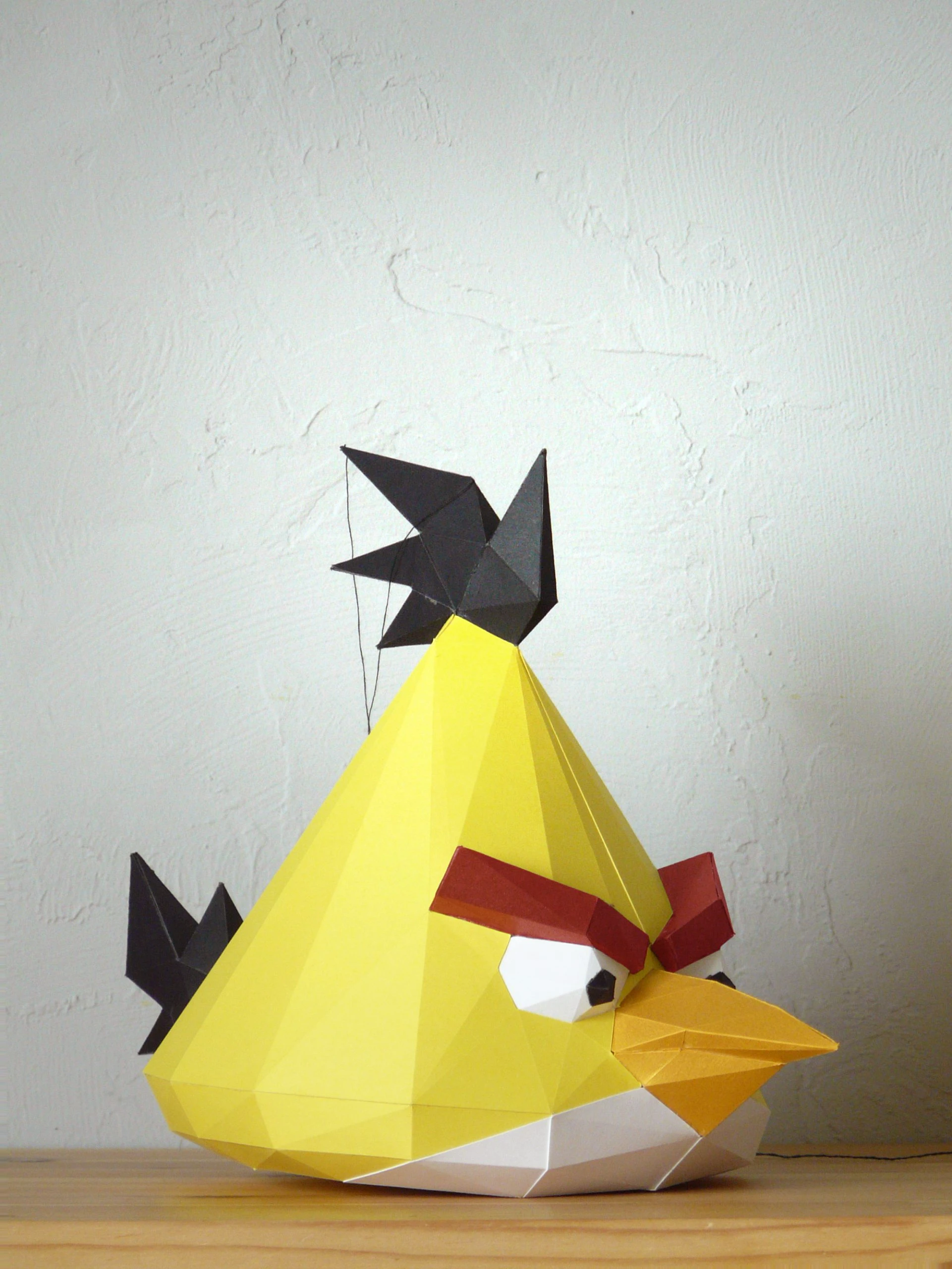 DIY 3d papercraft Angry Bird Chuck PDF Templates Low Poly SweetHeartyThings