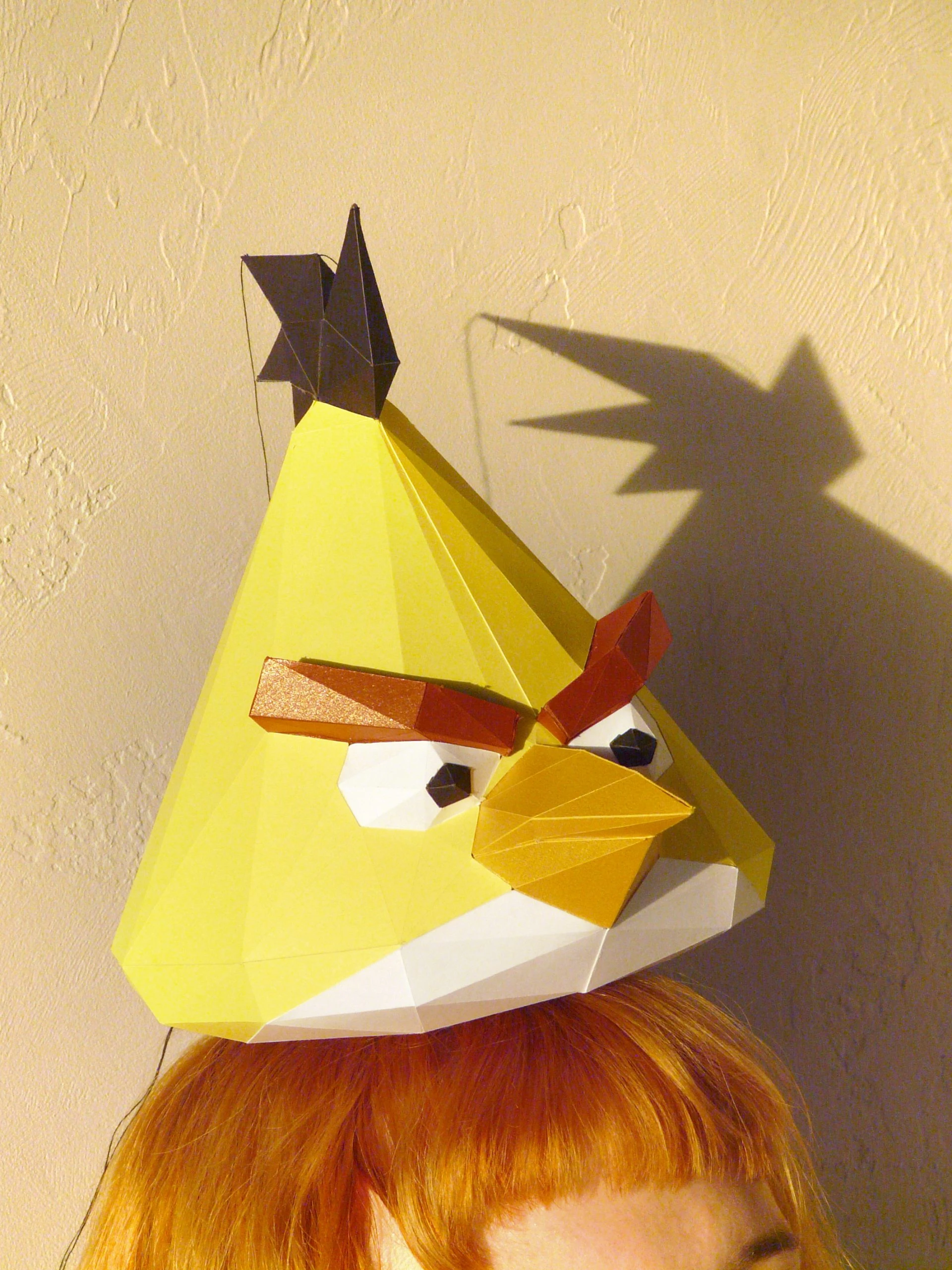 DIY 3d papercraft Angry Bird Chuck PDF Templates Low Poly SweetHeartyThings