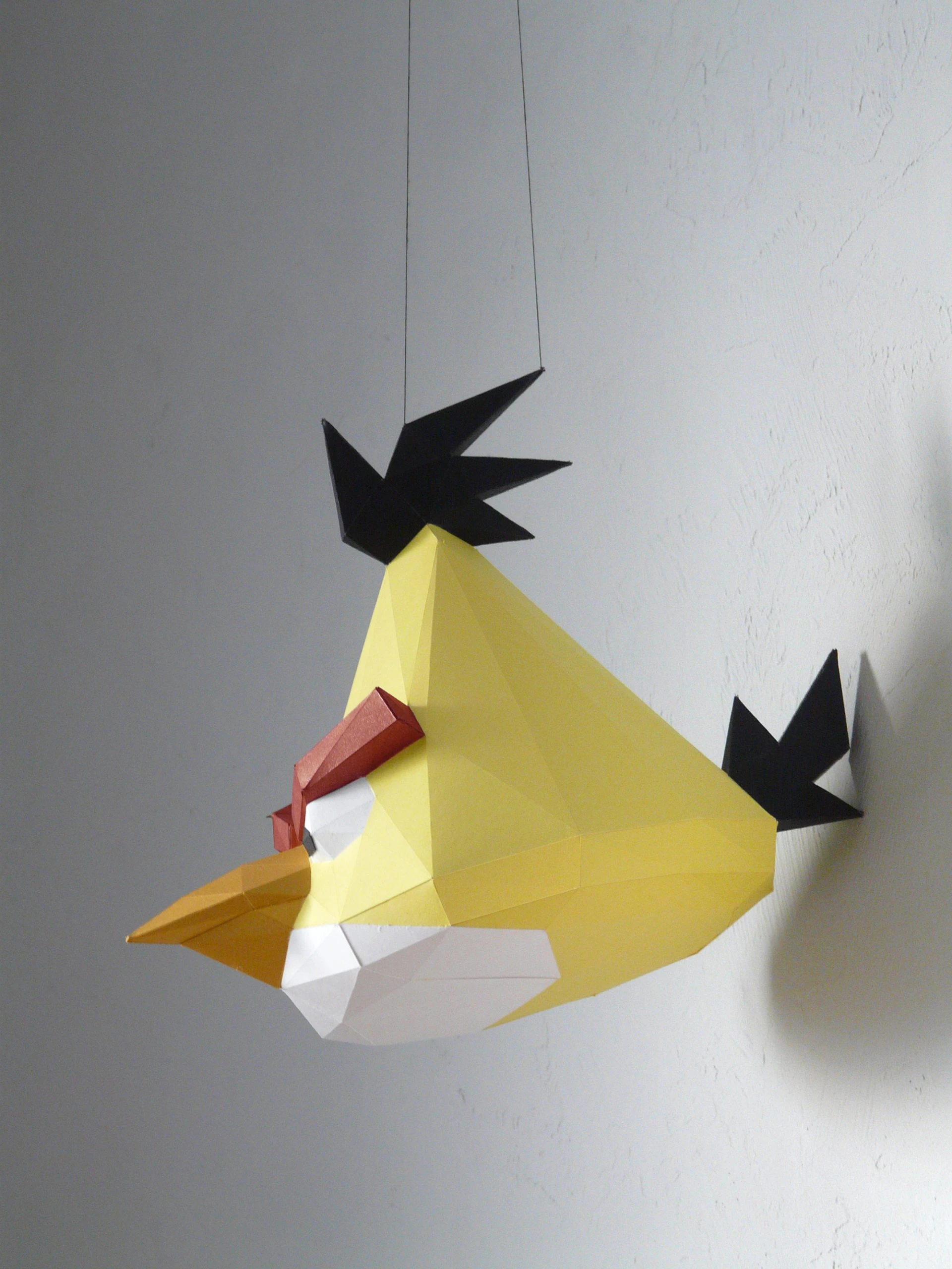 DIY 3d papercraft Angry Bird Chuck PDF Templates Low Poly SweetHeartyThings