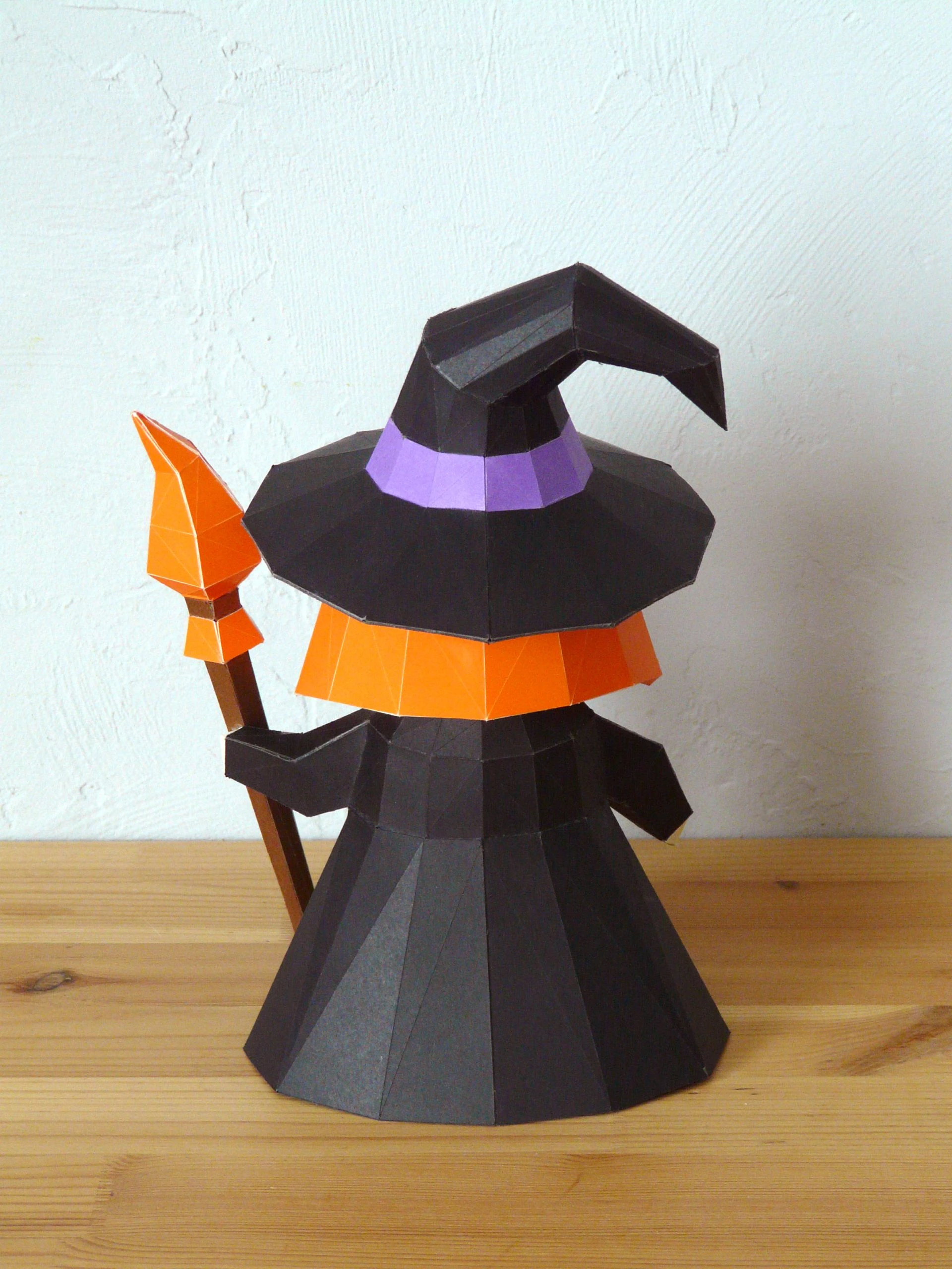 DIY 3d papercraft Little Witch PDF Templates Low Poly SweetHeartyThings