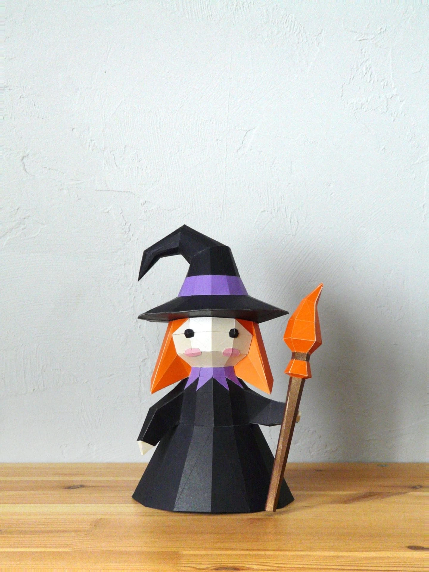 DIY 3d papercraft Little Witch PDF Templates Low Poly SweetHeartyThings