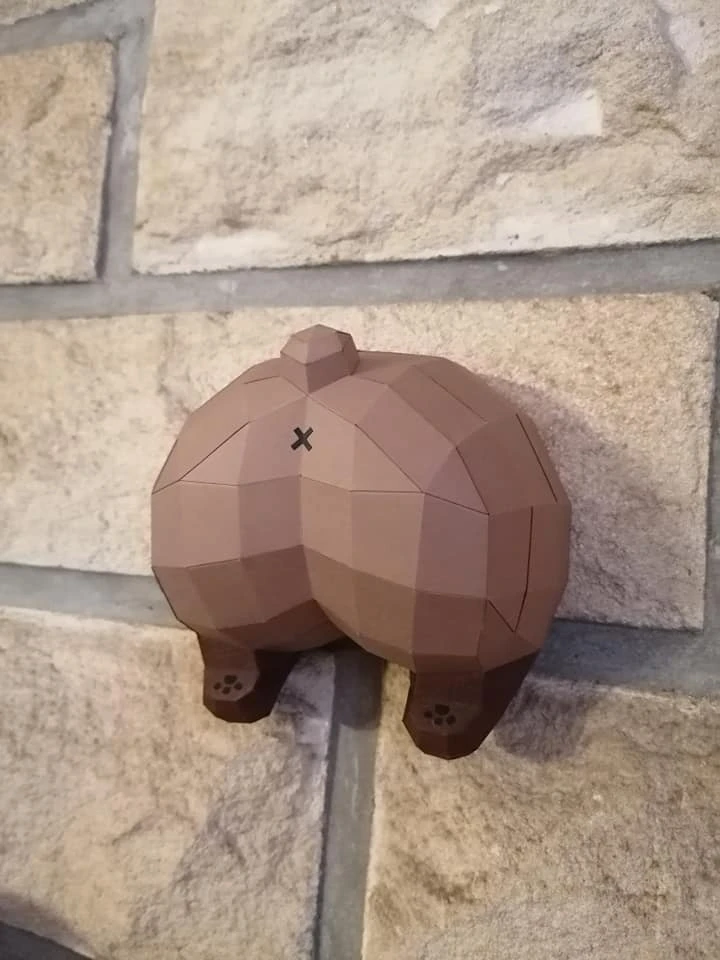 Cucul Nours (Bear Bottom) Papercraft, Lowpoly Papercraft, Fovea - Papercraft - Nonitt