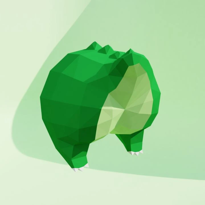 Cucul Croco (Crocodile Bottom) Papercraft, Lowpoly Papercraft, Fovea - Papercraft - Nonitt