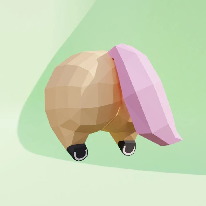 Cucul Poney (Pony Bottom) Papercraft, Lowpoly Papercraft, Fovea - Papercraft - Nonitt