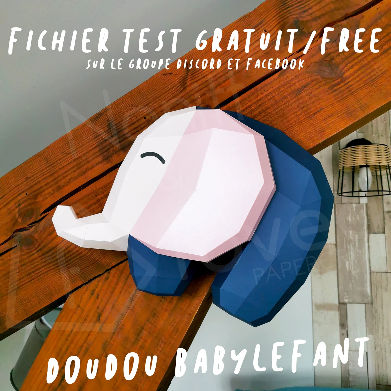 DouDou Baby Elephants Papercraft, Lowpoly Papercraft, Fovea - Papercraft - Nonitt