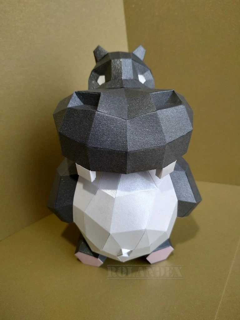 Hippitypo (Hippo) Papercraft, Lowpoly Papercraft, Fovea - Papercraft - Nonitt