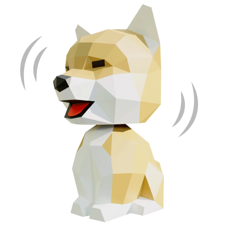 Wobble Shiba Papercraft, Lowpoly Papercraft, Fovea - Papercraft - Nonitt