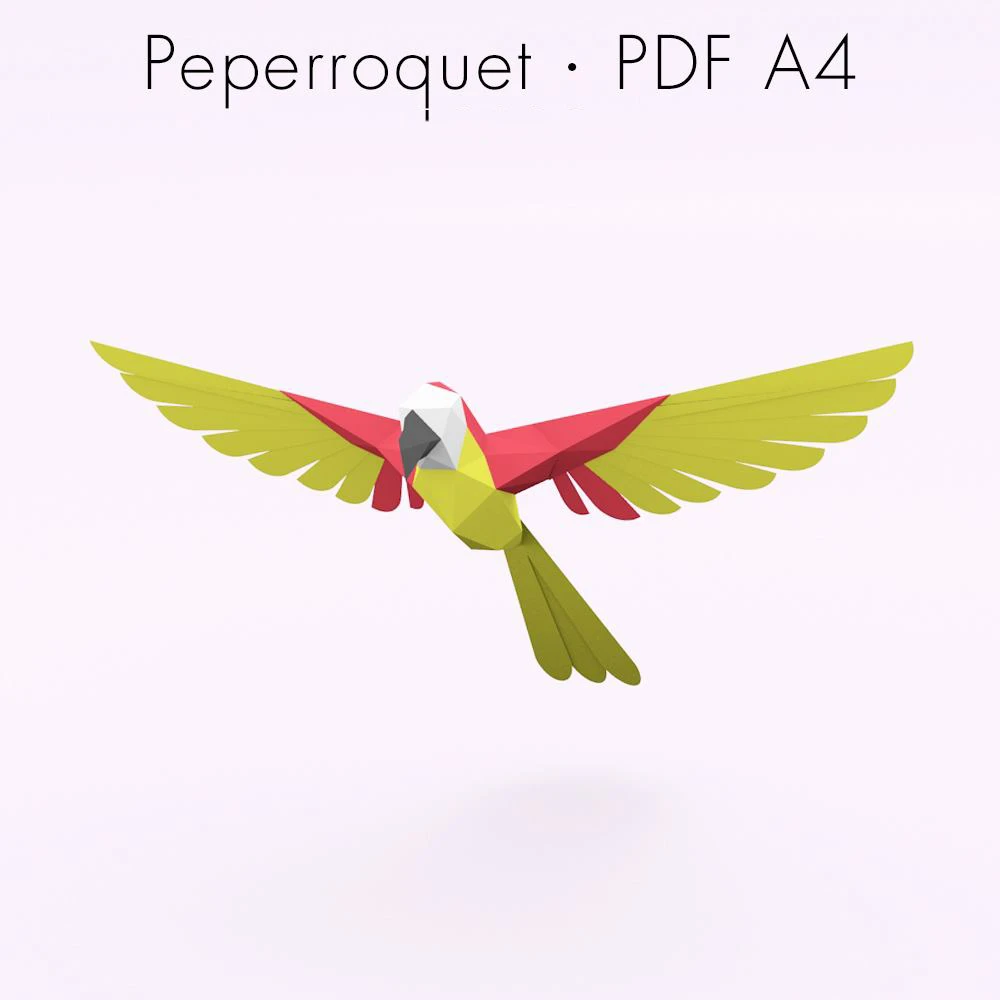 Peperroquet (Perroquet) Papercraft, Lowpoly Papercraft, Fovea - Papercraft - Nonitt