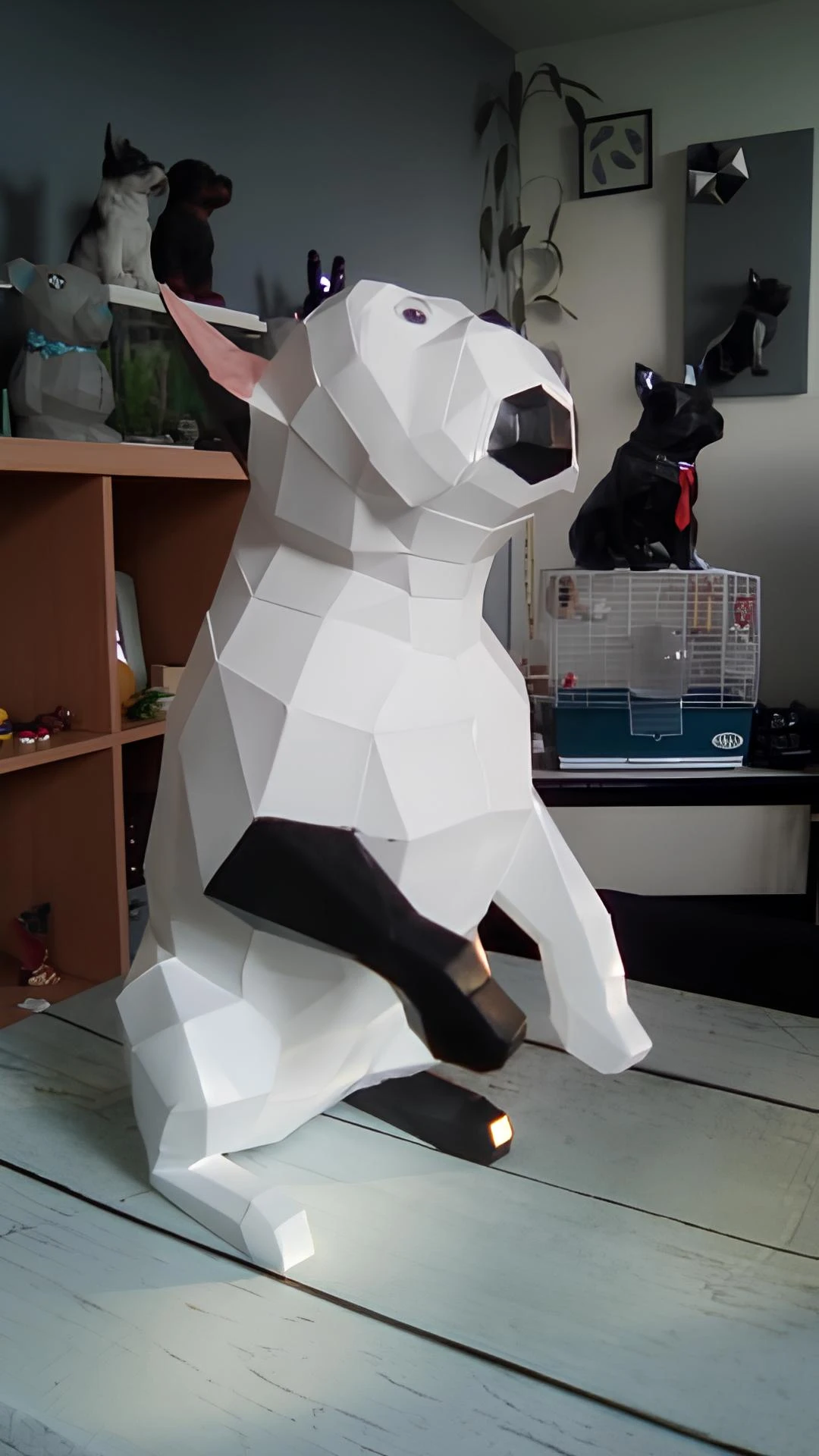 Sitting Dog Boule Papercraft, Lowpoly Papercraft, Fovea - Papercraft - Nonitt