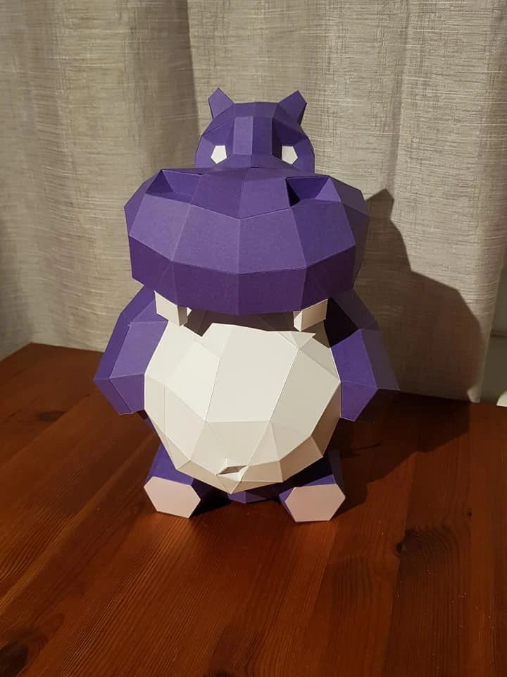 Hippitypo (Hippo) Papercraft, Lowpoly Papercraft, Fovea - Papercraft - Nonitt