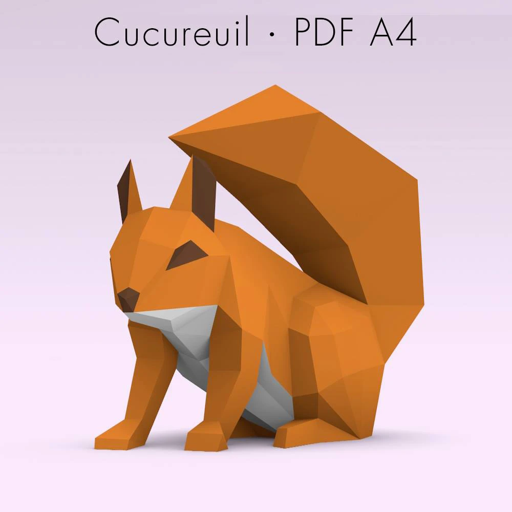 Arbre Cureuil (Squirrel in Trunk) Papercraft, Lowpoly Papercraft, Fovea - Papercraft - Nonitt