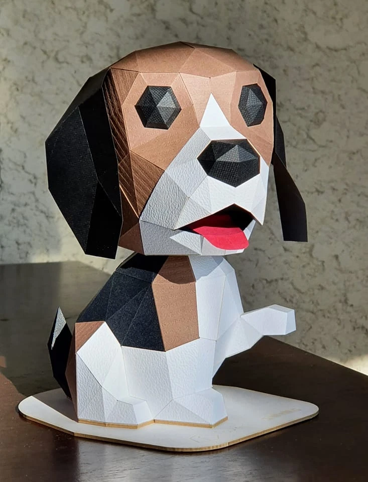 Wobble Beagle Papercraft, Lowpoly Papercraft, Fovea - Papercraft - Nonitt