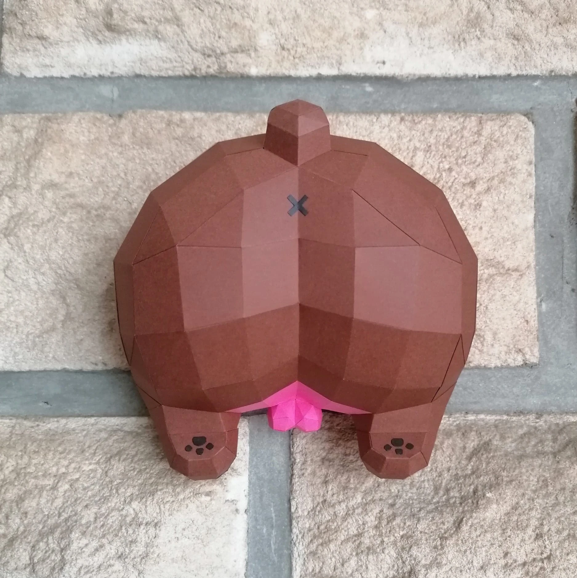 Cucul Nours (Bear Bottom) Papercraft, Lowpoly Papercraft, Fovea - Papercraft - Nonitt