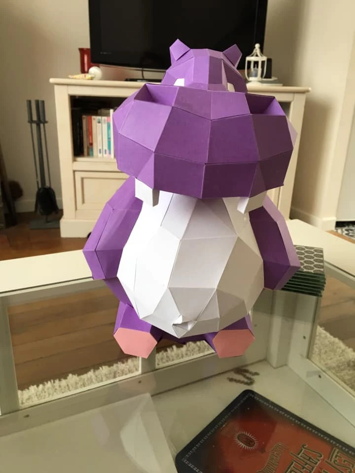 Hippitypo (Hippo) Papercraft, Lowpoly Papercraft, Fovea - Papercraft - Nonitt