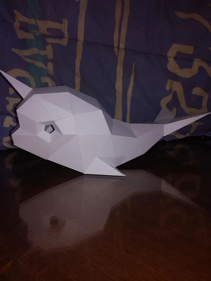 Narvalo (Narwhal / Unicorn Whale) Papercraft, Lowpoly Papercraft, Fovea - Papercraft - Nonitt