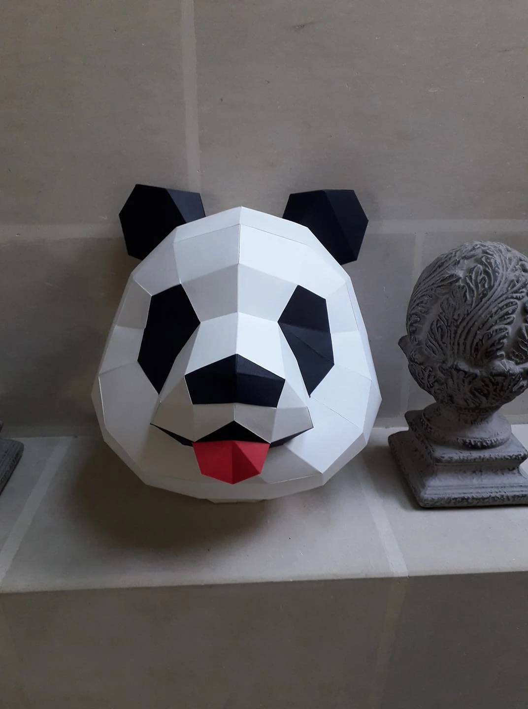 Pandi (Panda) Head Wall Papercraft, Lowpoly Papercraft, Fovea - Papercraft - Nonitt