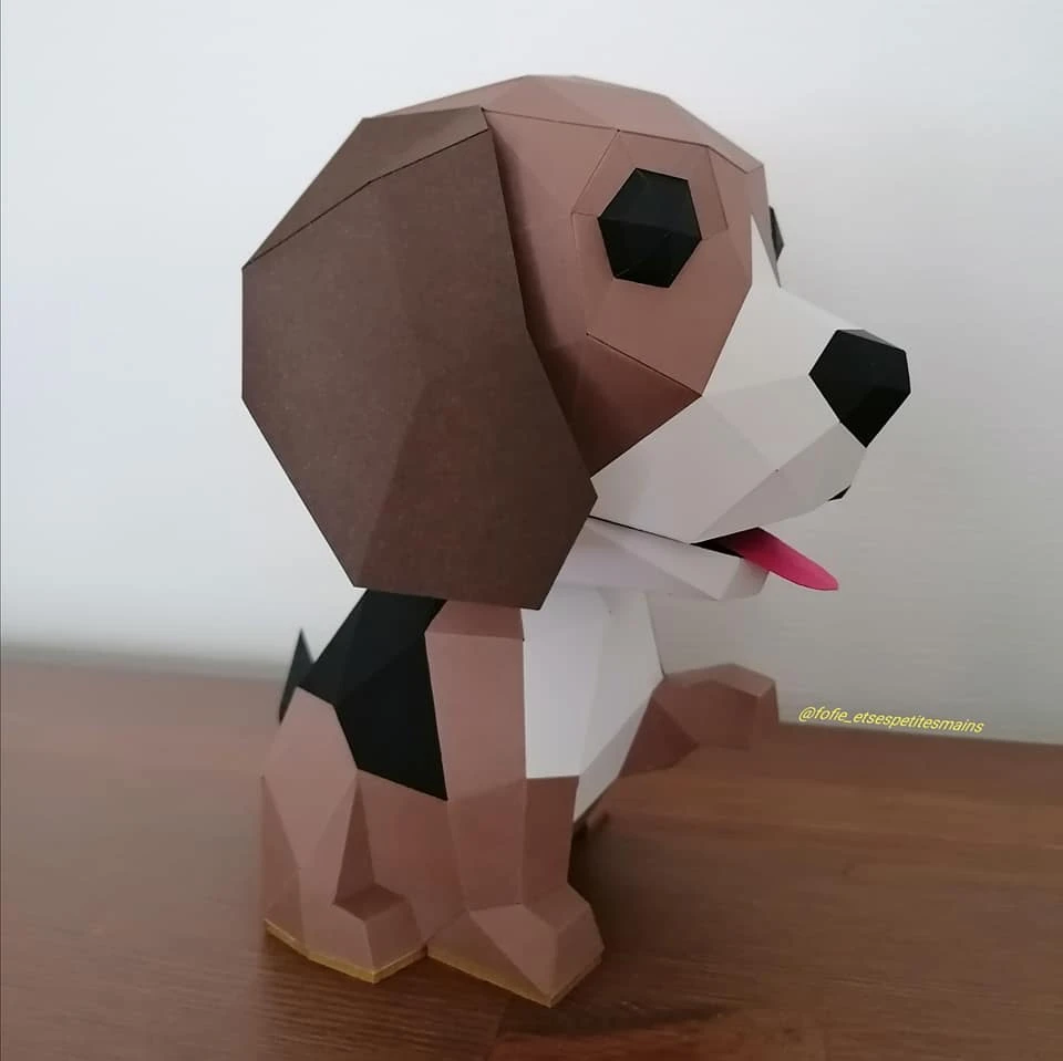 Wobble Beagle Papercraft, Lowpoly Papercraft, Fovea - Papercraft - Nonitt