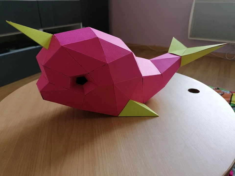 Narvalo (Narwhal / Unicorn Whale) Papercraft, Lowpoly Papercraft, Fovea - Papercraft - Nonitt