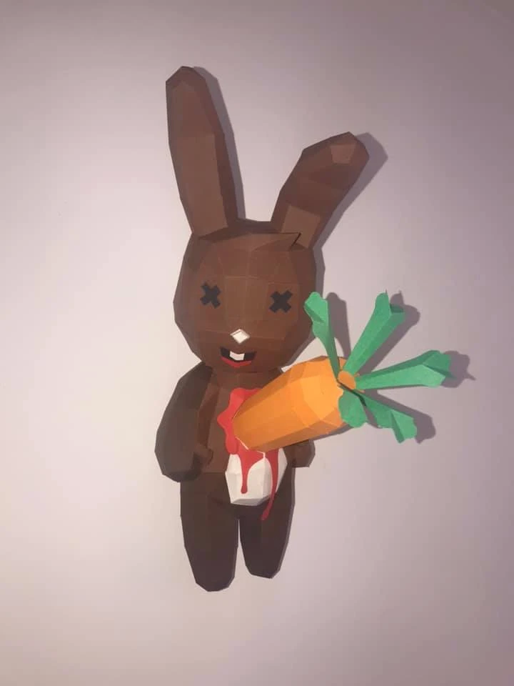 Milkshake Empalé (Rabbit Dead By Carrot) Papercraft, Lowpoly Papercraft, Fovea - Papercraft - Nonitt