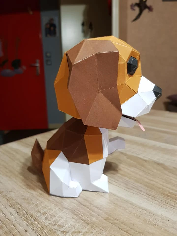 Wobble Beagle Papercraft, Lowpoly Papercraft, Fovea - Papercraft - Nonitt