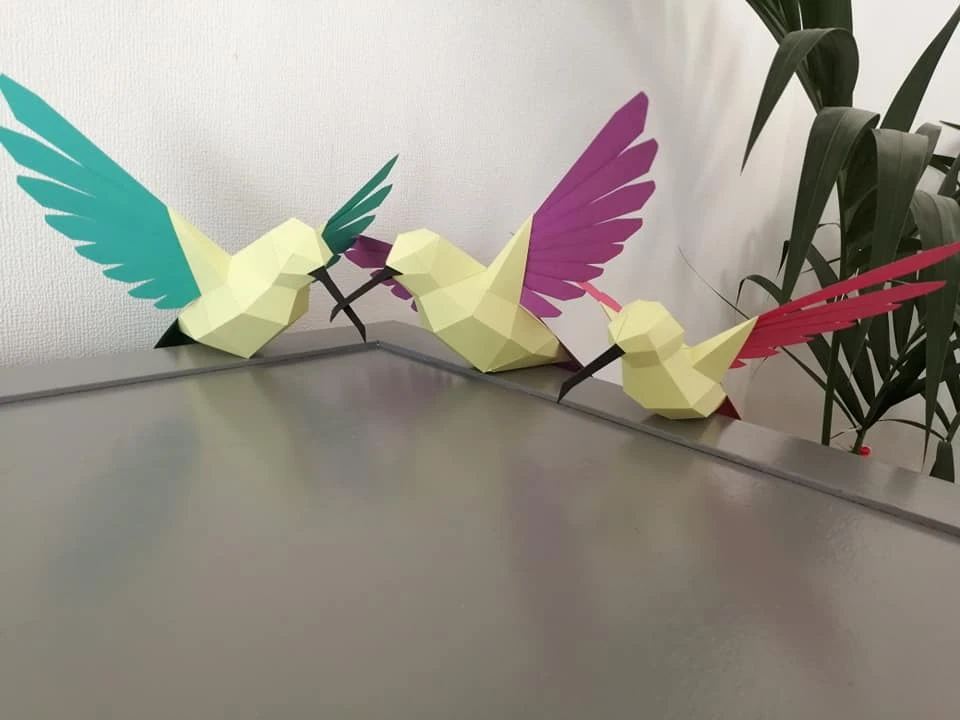 Coolibris (Colibri Hummingbird) Papercraft, Lowpoly Papercraft, Fovea - Papercraft - Nonitt