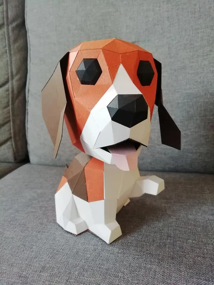 Wobble Beagle Papercraft, Lowpoly Papercraft, Fovea - Papercraft - Nonitt