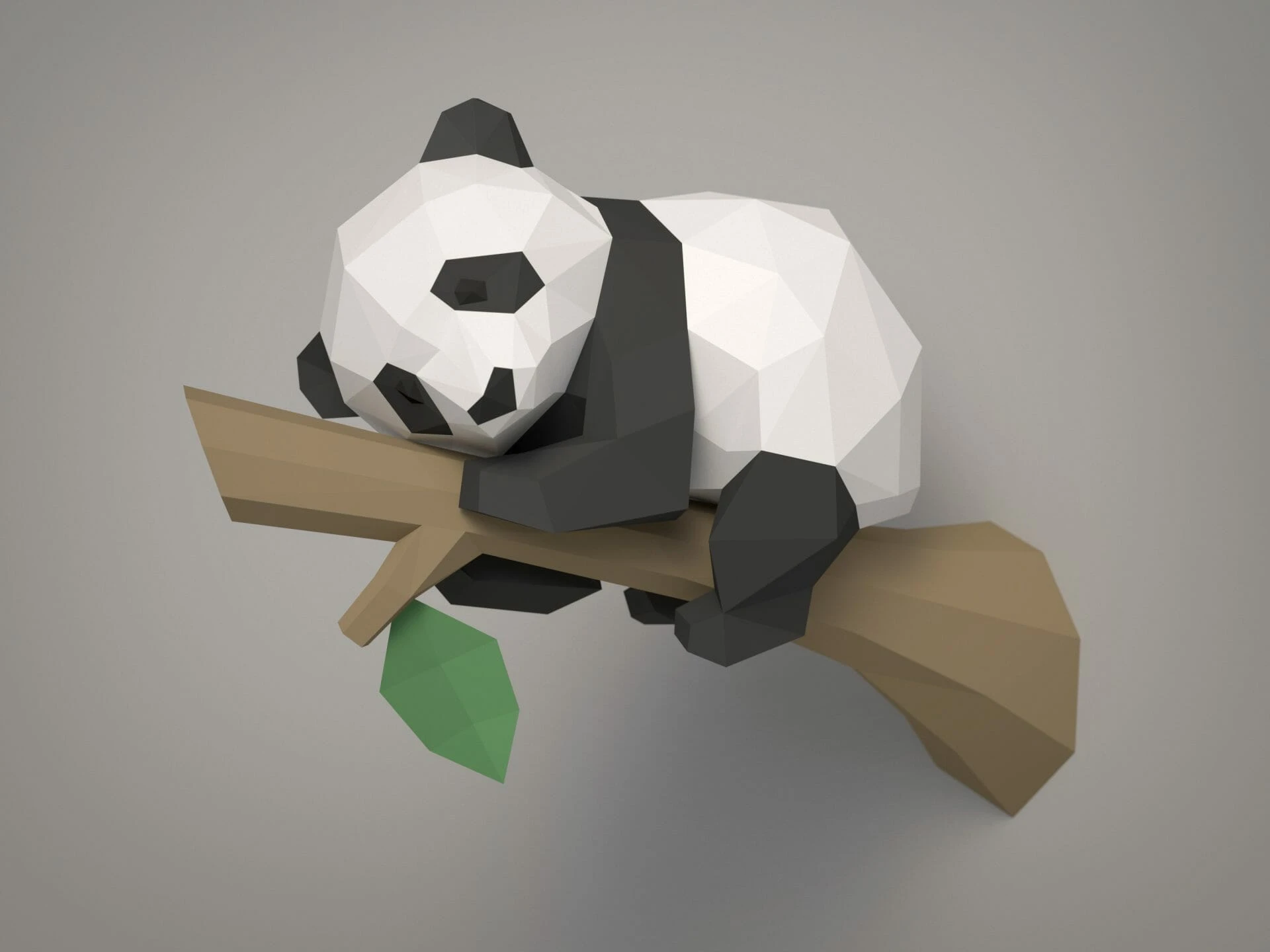 3D papercraft DIY The Baby Panda Low Poly GoPapercraft