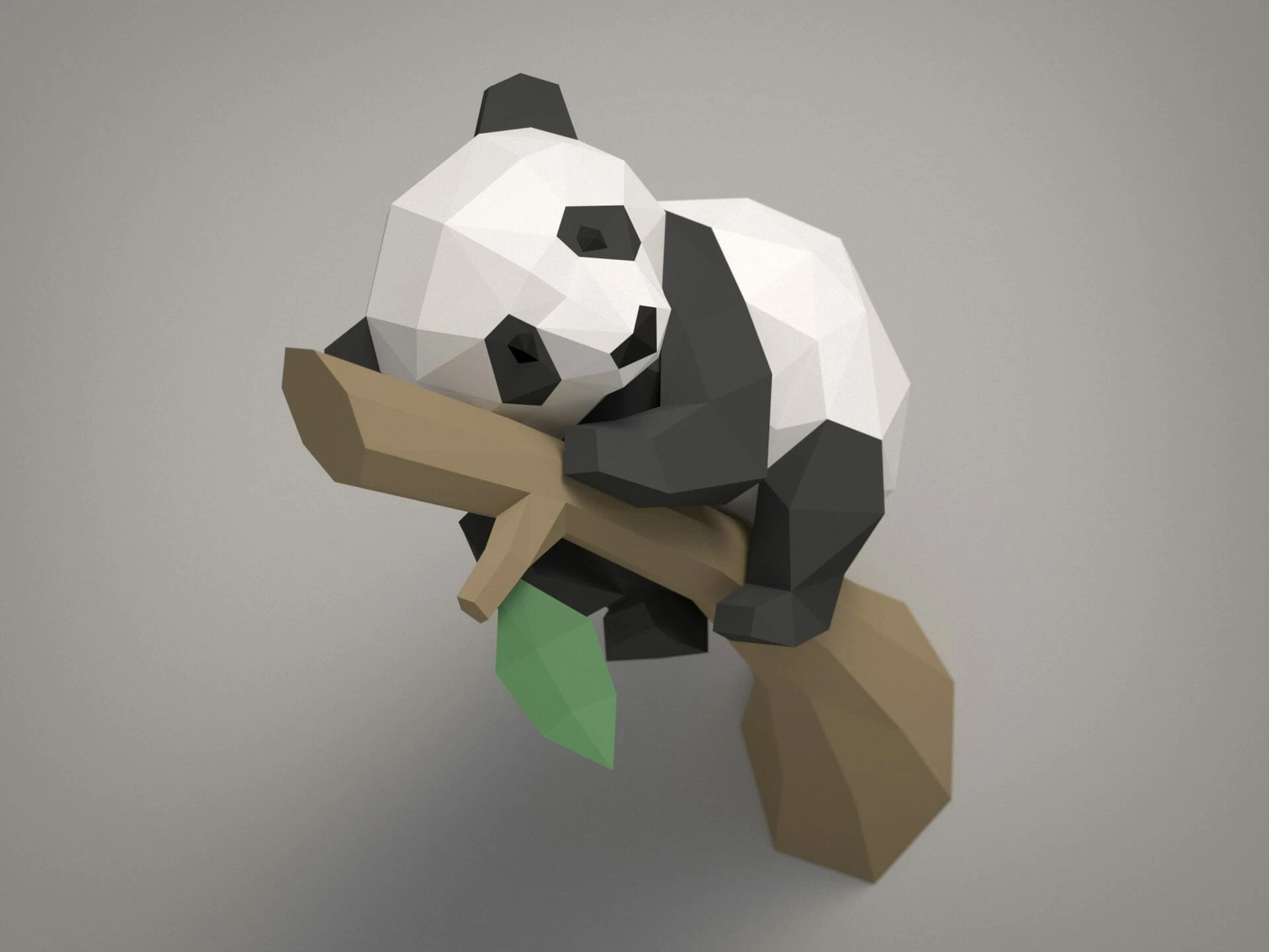 3D papercraft DIY The Baby Panda Low Poly GoPapercraft