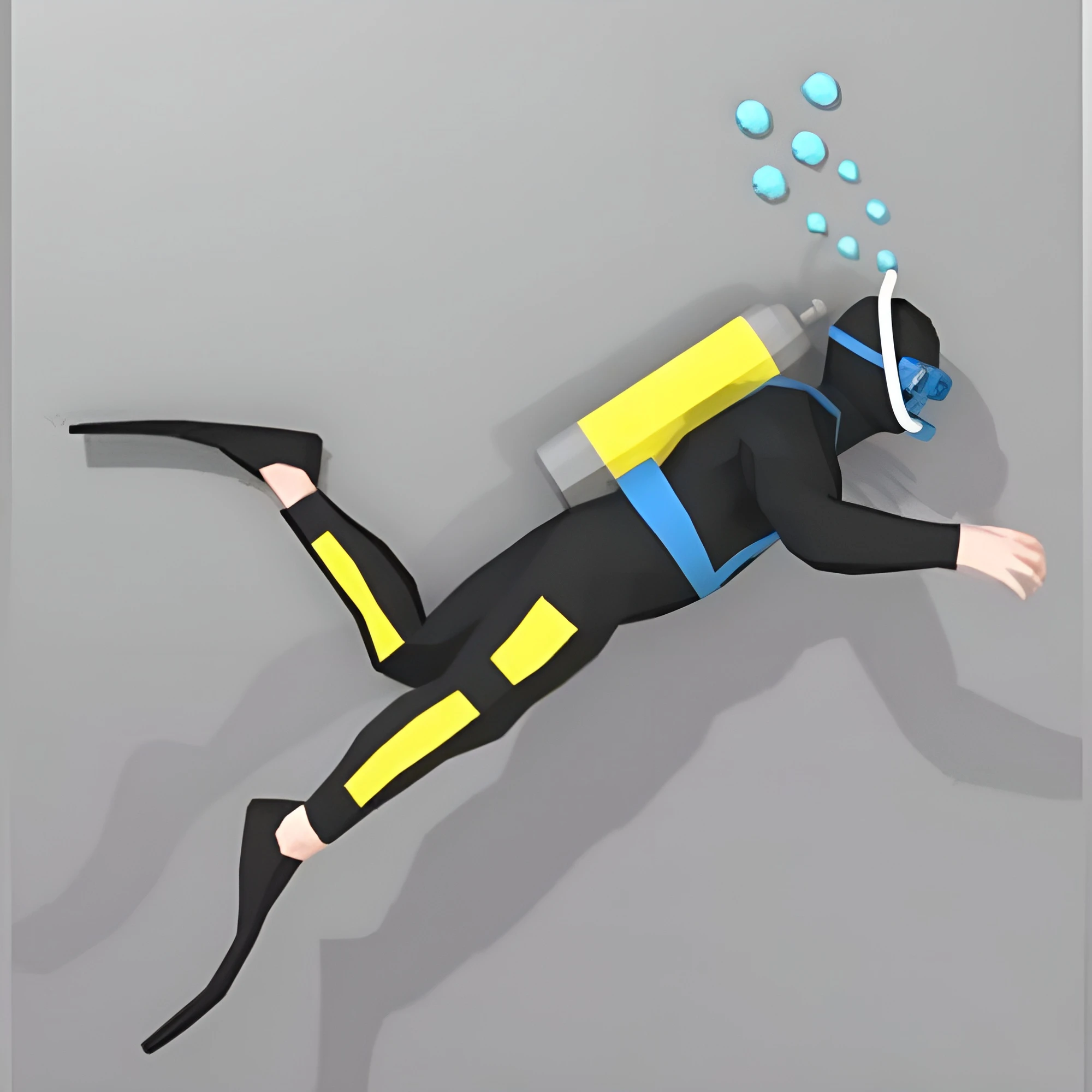 Diver PDF Papercraft Templates, Paper Art and Craft for Home Decor, DIY, 3DIER, PDF Patterns, Papercraft Templates, Low Poly