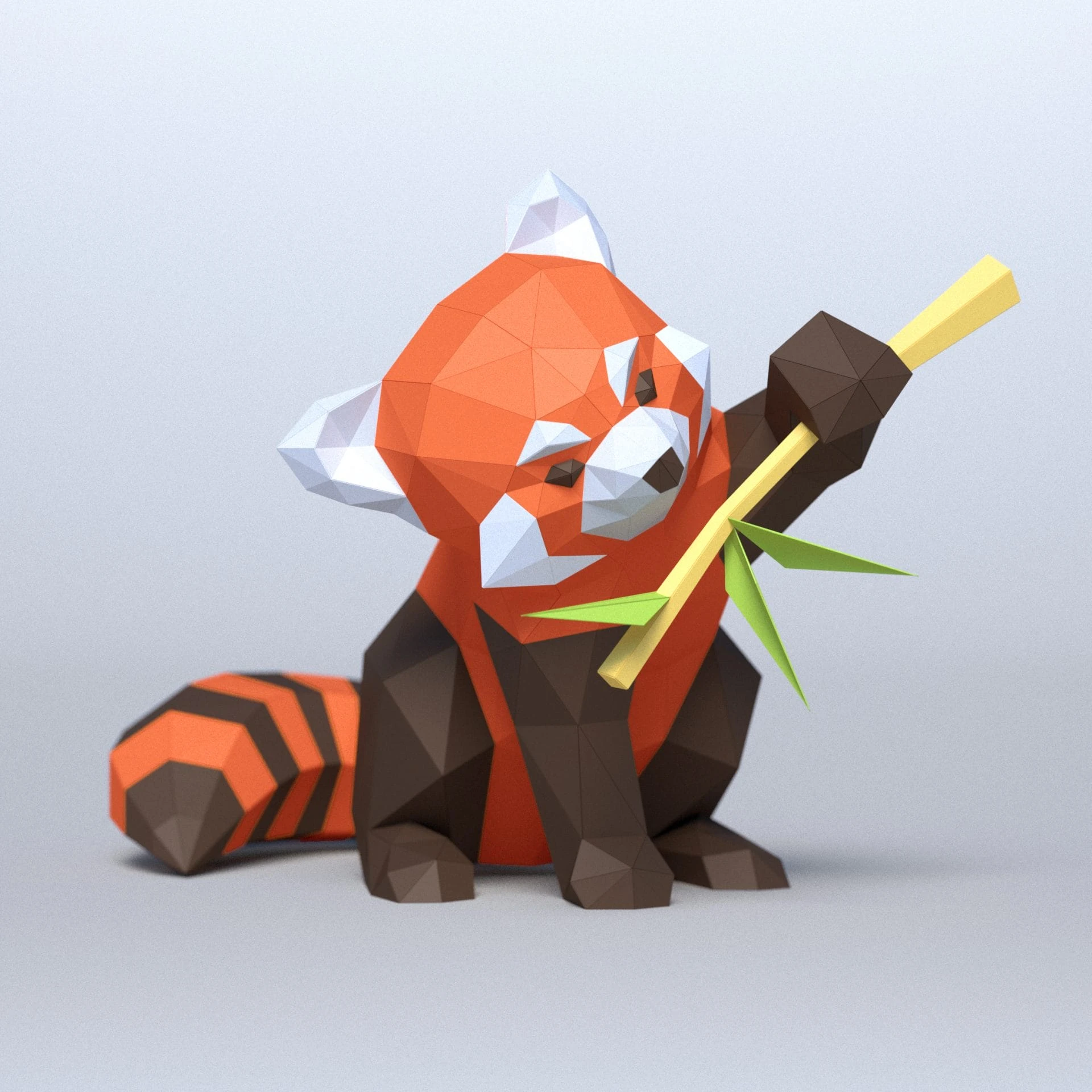 3D papercraft DIY The Red Panda Low Poly GoPapercraft