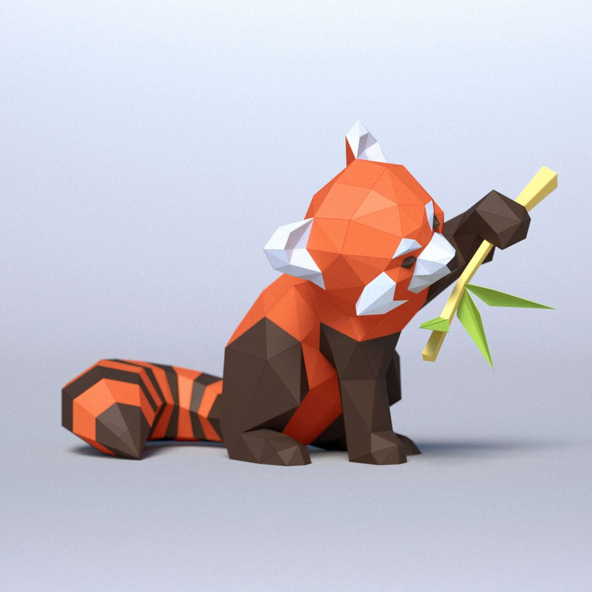 3D papercraft DIY The Red Panda Low Poly GoPapercraft