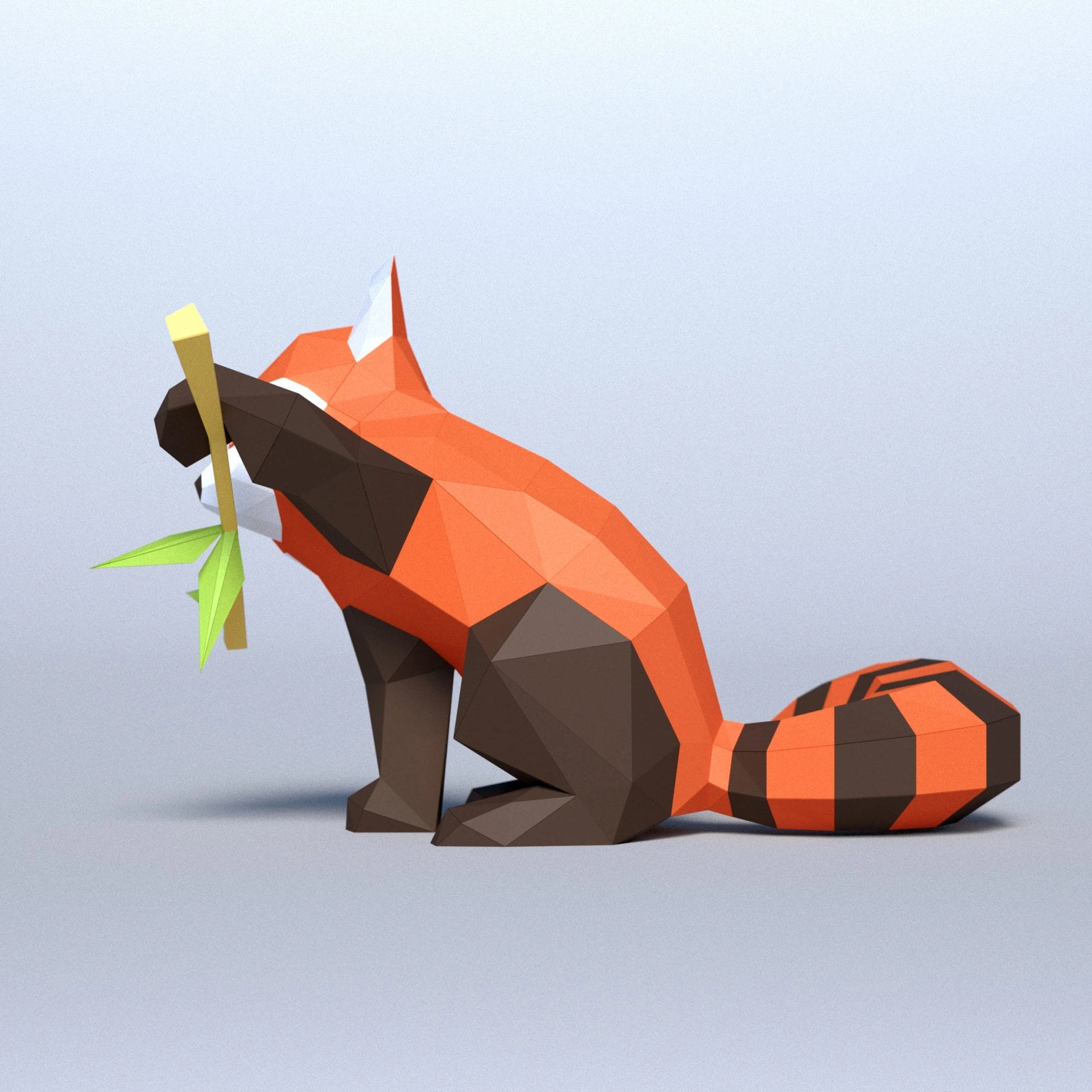 3D papercraft DIY The Red Panda Low Poly GoPapercraft