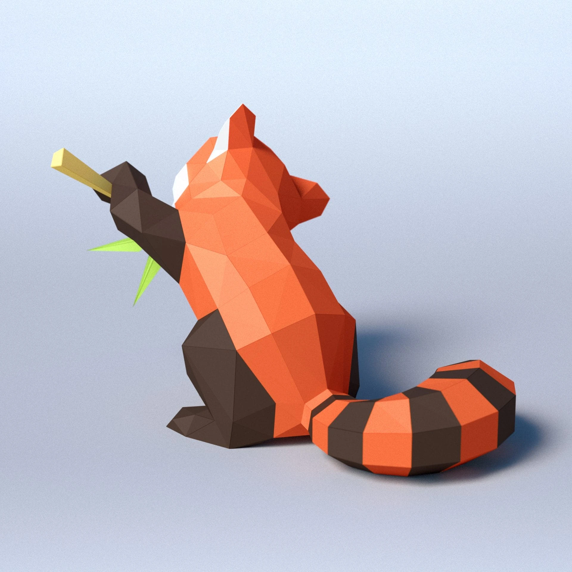 3D papercraft DIY The Red Panda Low Poly GoPapercraft