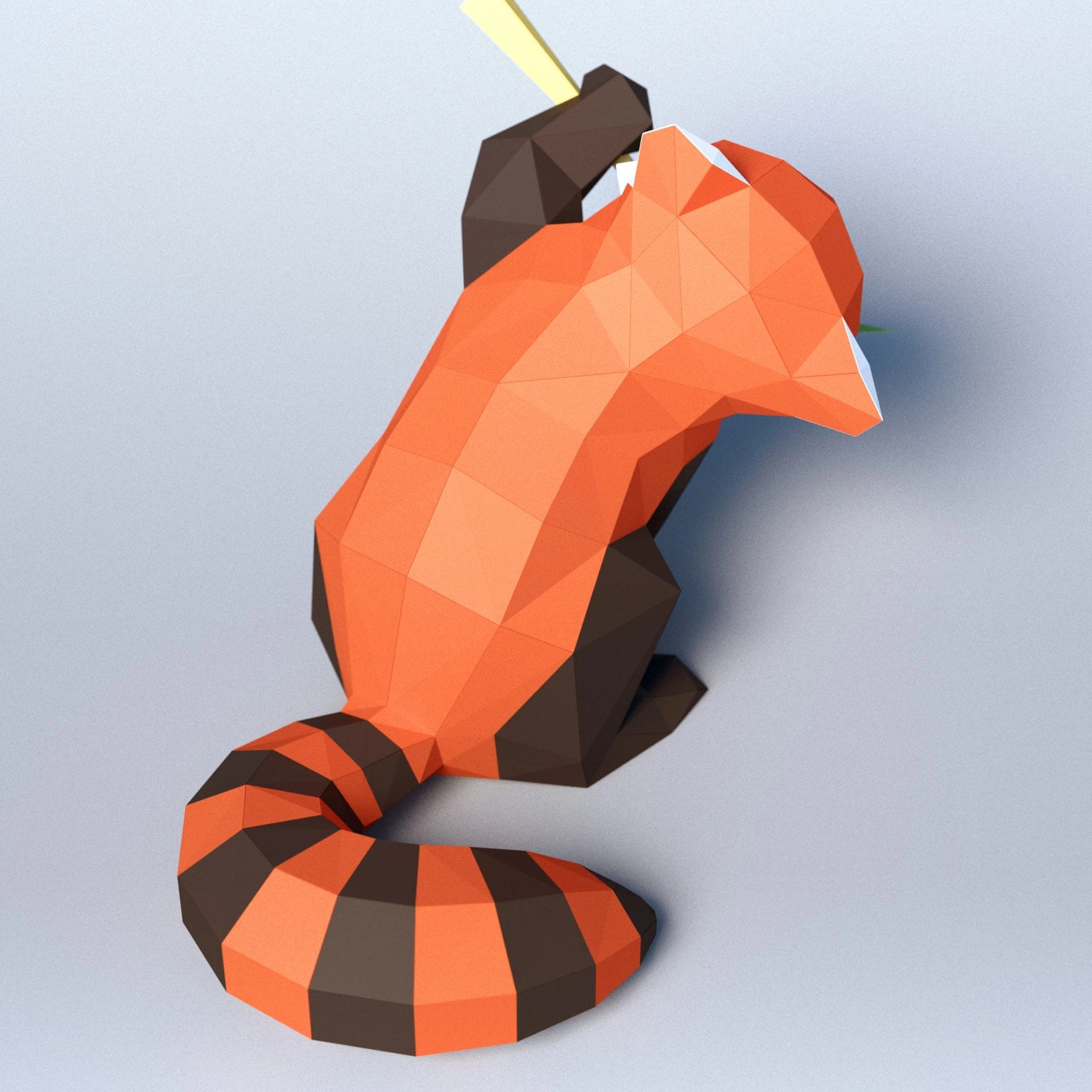 3D papercraft DIY The Red Panda Low Poly GoPapercraft