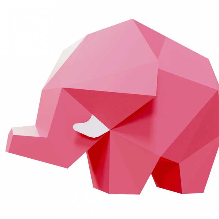 Baby Elephants Papercraft, Lowpoly Papercraft, Fovea - Papercraft - Nonitt