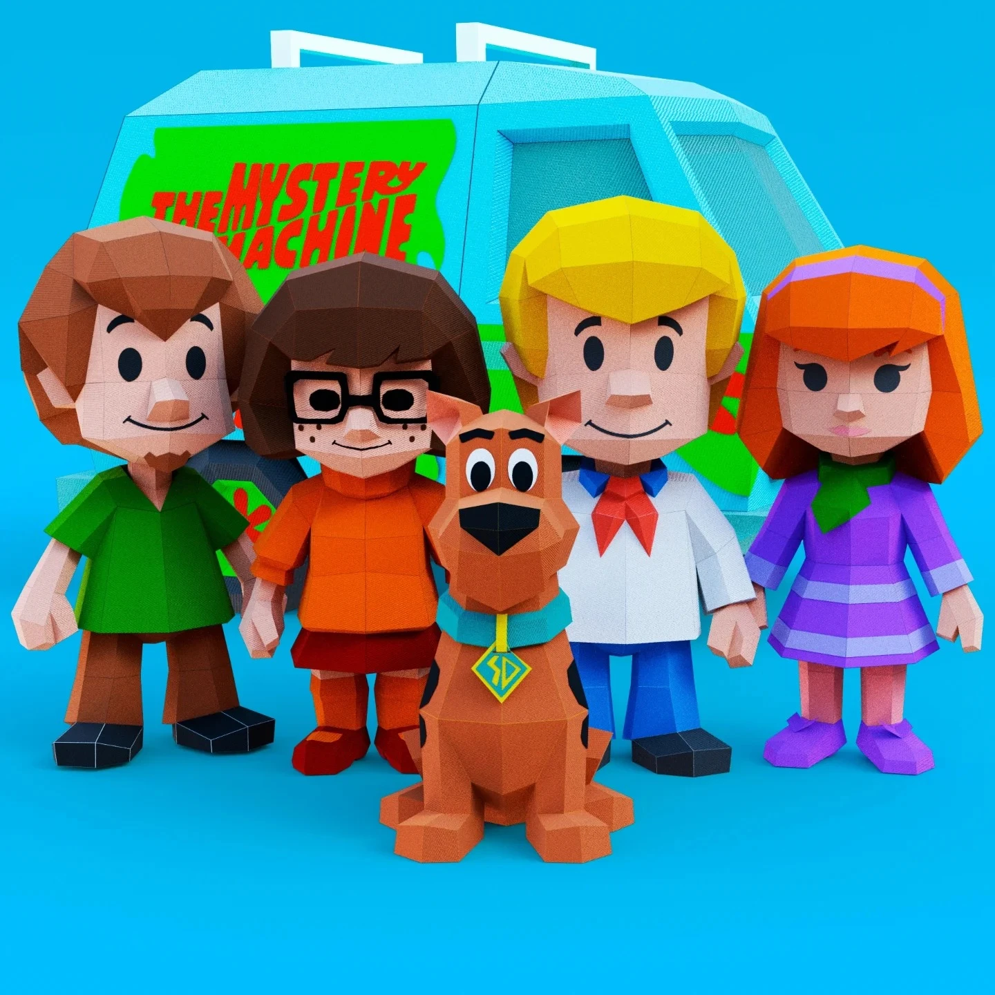ScoobyDoo Bundle 3D Digital Template PDF DIY Papercraft ScoobyDoo
