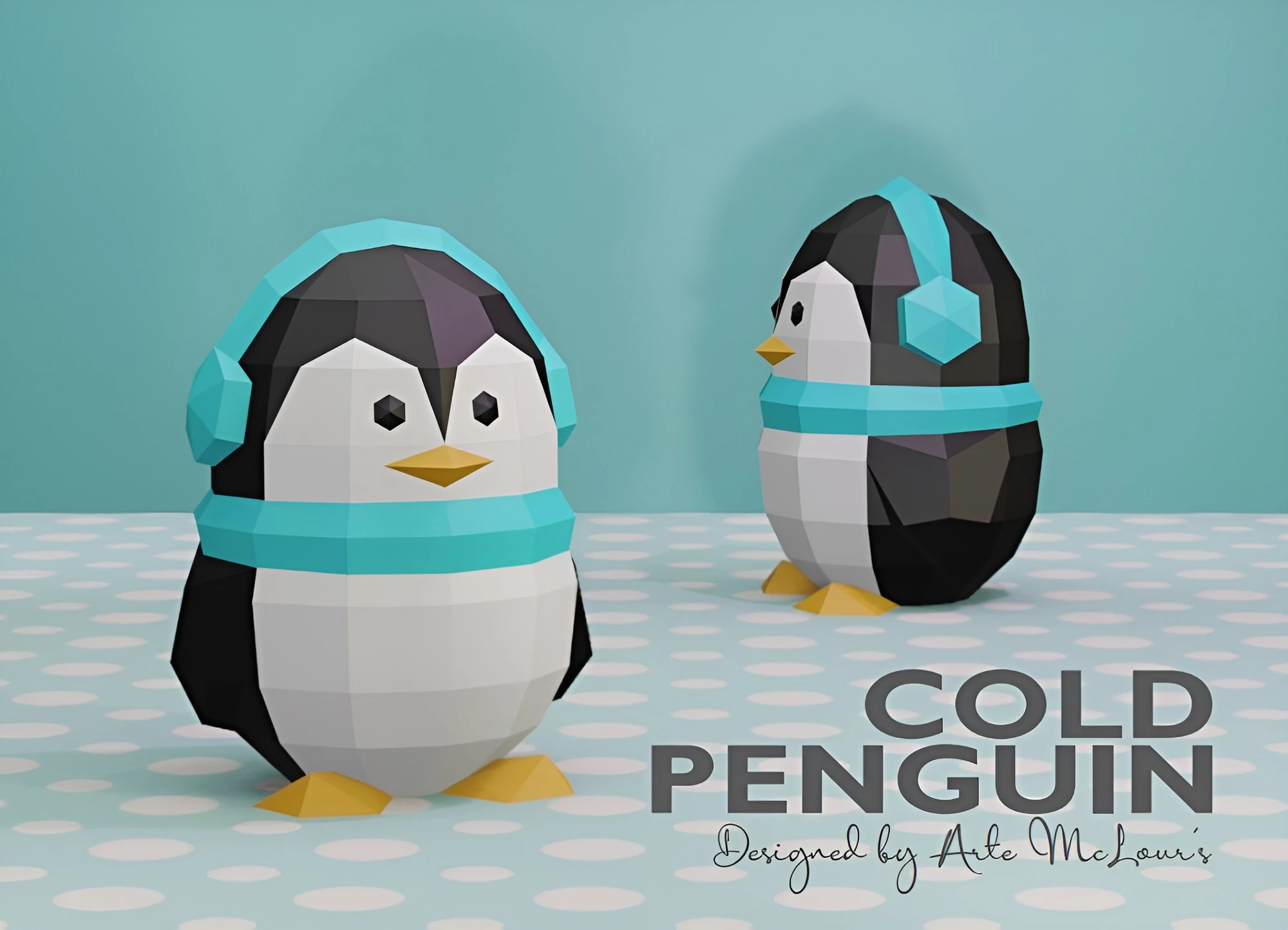 Penguin Cold/ Craft/ Resfriado de pingüino/ Template PDF/ Low Poly/ Papercraft Pingüino/ 3D Penguin/ Origami/ Home decor