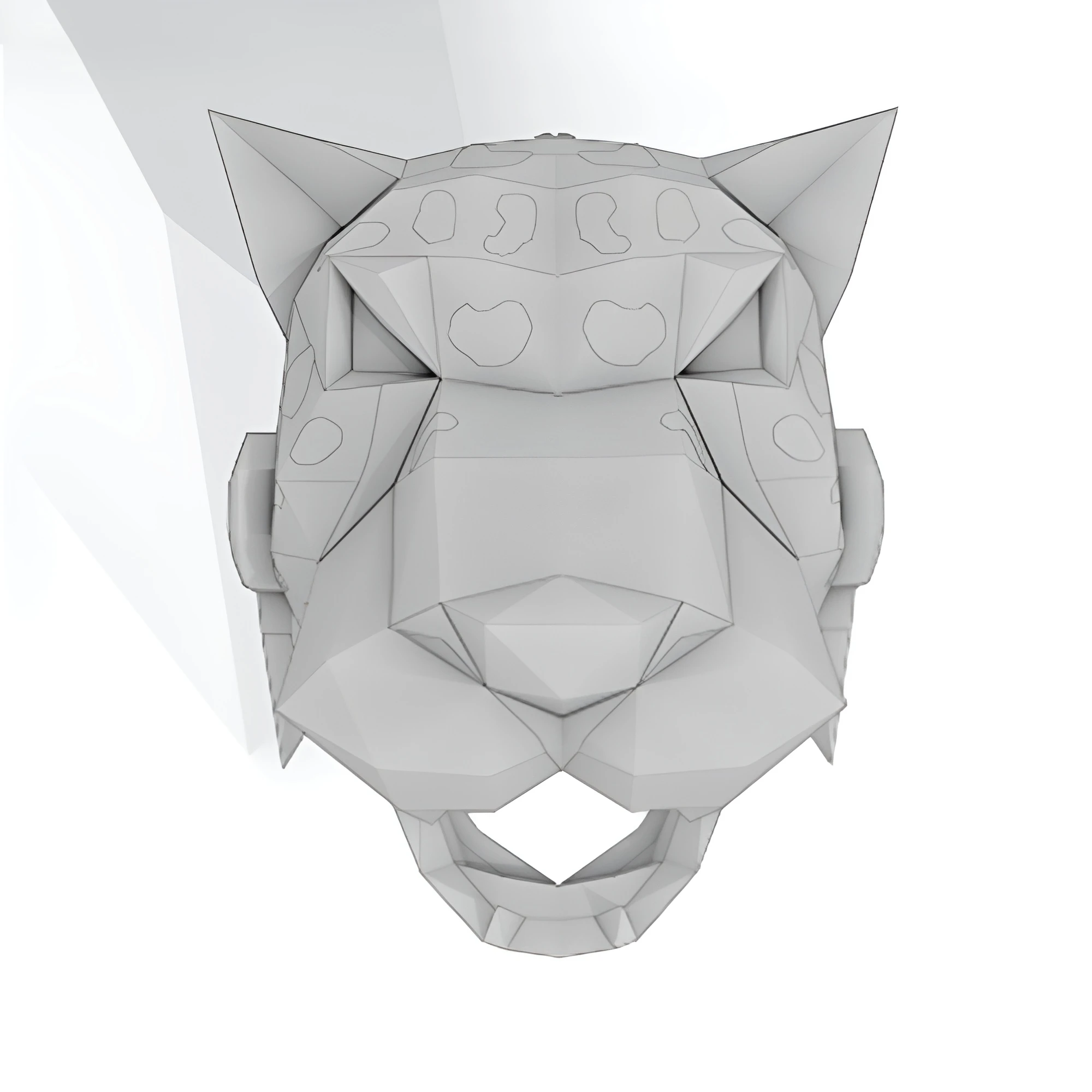 JAGUAR WARRIOR MASK, Papercraft, Template, DIY, Paper, Low Poly, Holiday, 3D Model, Pdf Low Poply, October, Carnival, Halloween