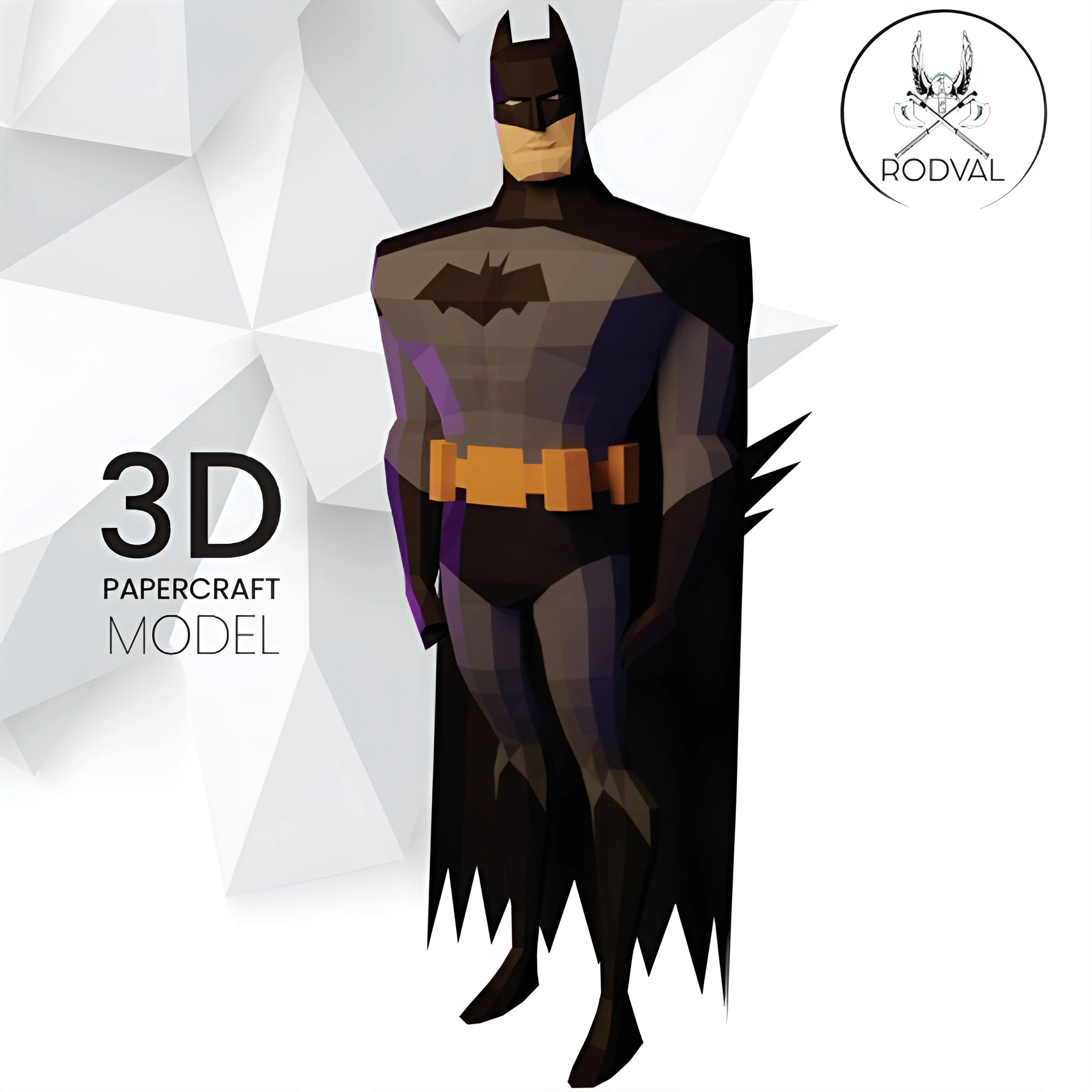 BATMAN CLASSIC 90'S, Papercraft, Template, DIY, Paper, Low Poly, Super Hero, 3D Model, Pdf Low Poply