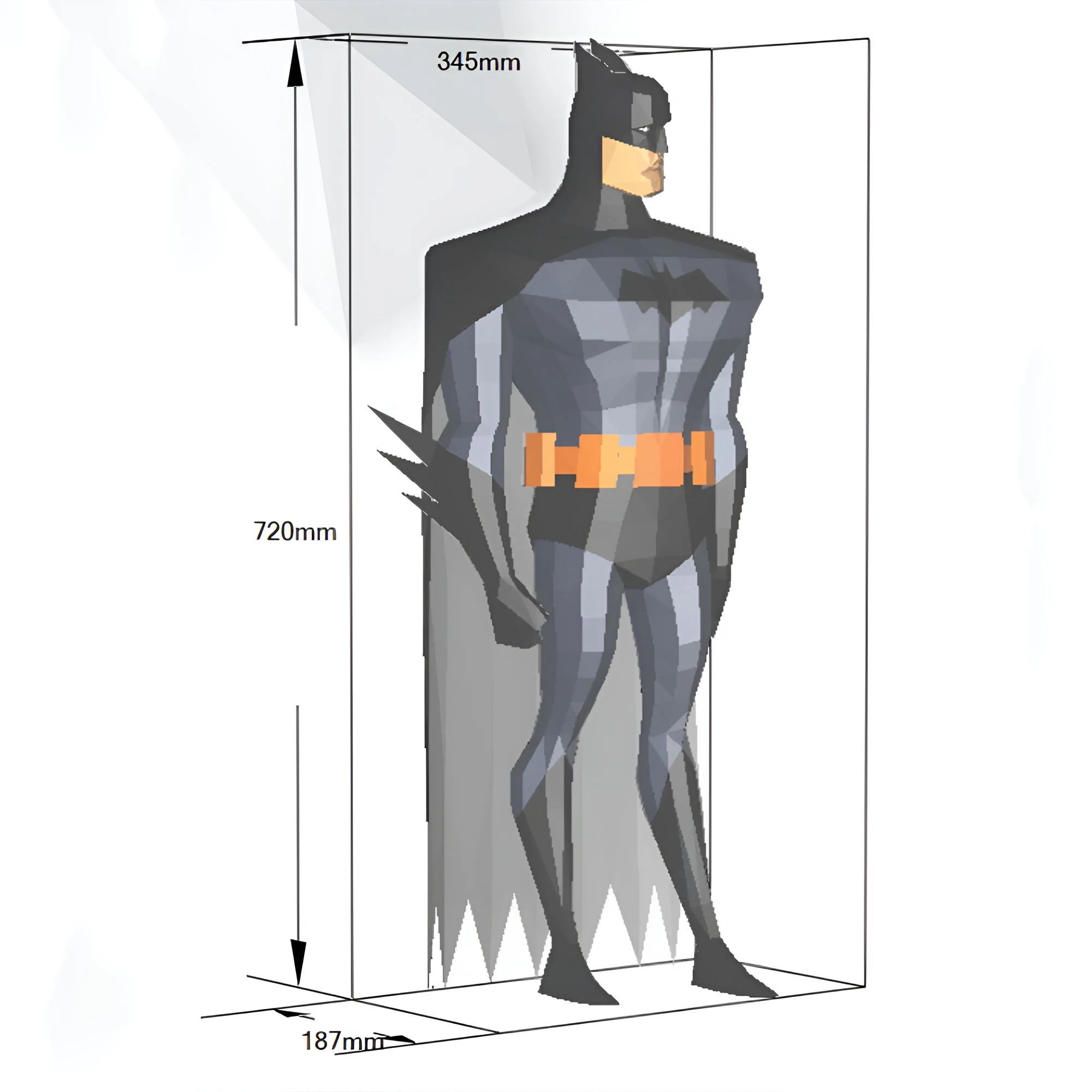 BATMAN CLASSIC 90'S, Papercraft, Template, DIY, Paper, Low Poly, Super Hero, 3D Model, Pdf Low Poply