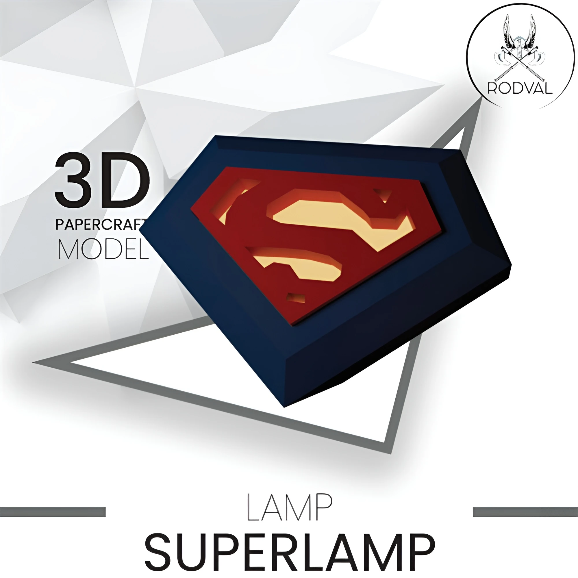 SUPERLAMP, Papercraft, Template, DIY, Paper, Low Poly, Super Hero, 3D Model, Pdf Low Poply